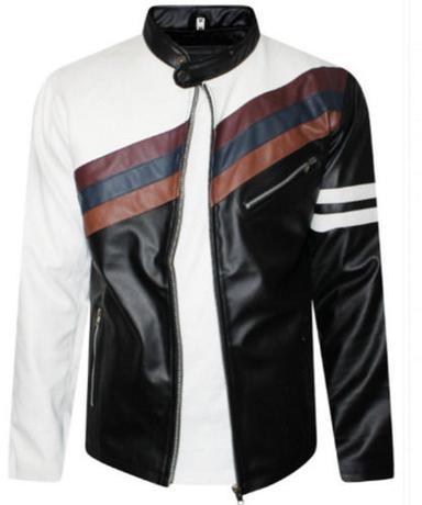 Casual Wear Zipper Closure Plain Leather Racing Jacket For Mens Age Group: Adults