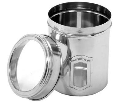 Silver Polished Round Stainless Steel Canisters For Store Food
