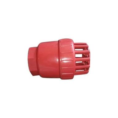 Red 4 Inch Round Poly Vinyl Chloride Plastic Foot Valve