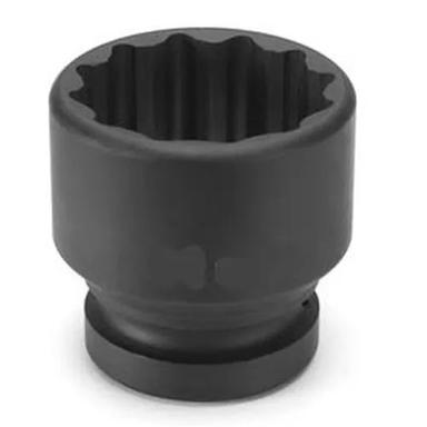 Black 4 Inch Round Polish Finished Alloy Steel Impact Socket For Industrial Use 