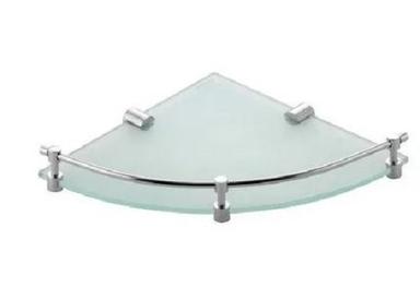 Transparent 5 Mm Thick Triangle Shape Toughened Corner Glass Shelf