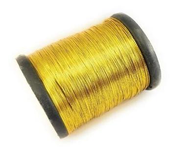 Golden 500 Meter Long Plain Dyed Filament Metallic Zari Thread