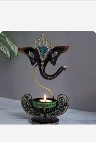 Multi Color Ganesh Statue Candle Lamp For Home Decoration