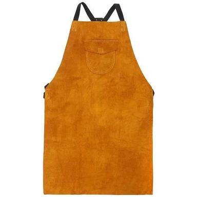 Machine Made Plain Leather Plain Welding Apron For Industrial Use