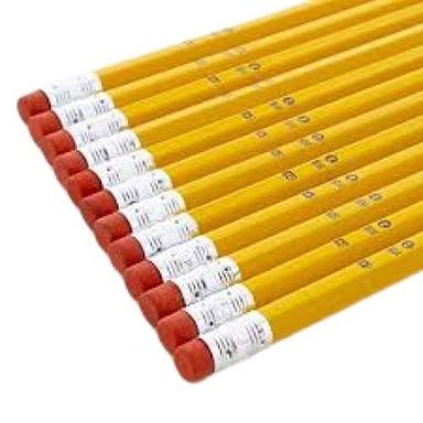 Yellow Latex Free Eraser Wood 2 Hb Pencils Set