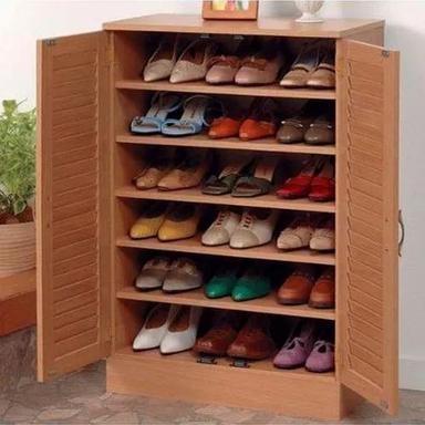 Portable And Durable Natural Brown Solid Bamboo Wood Shoes Rack