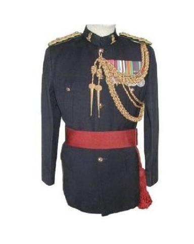 Regular Fit Long Sleeves Plain Military Ceremonial Uniform Dress
