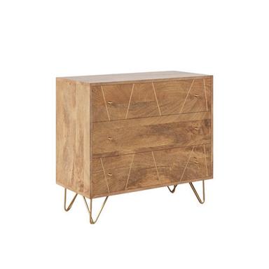 Natural Luka 3 Drawer Solid Wood Standard Dresser Chest