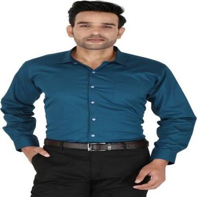 Full Sleeves Plain Pattern Mens Formal Wear Shirts