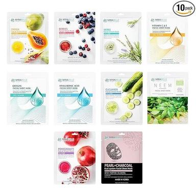 MIRABELLE COSMETICS KOREA Crystal Clear Skin facial sheet mask combo pack of 10