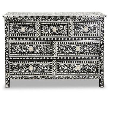 Exquisite and Artistic Bone Inlay Chest of Drawer