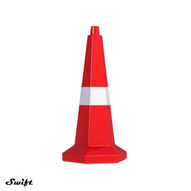 Red and White Hexagonal Base Traffic Cones