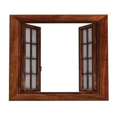 Brown Color Rectangle Shape Teak Wood Window