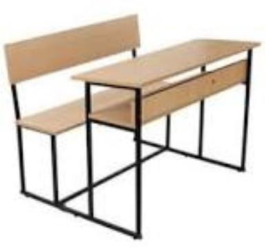 Wooden Metal Frame Dual Desk