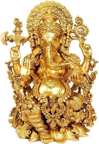 Table Mounted Light Weighted Portable Corrosion Resistant Brass Religious Hindu God Ganesh Statue