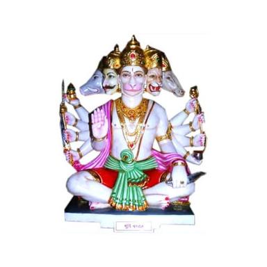 Polishing Finish Crack Resistant Light Weighted Marble Panchmukhi Hanuman Statue