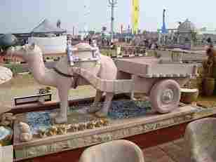 Decorative Marble Camel Cart