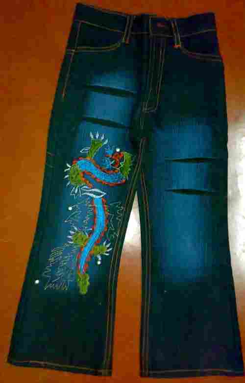 Children Embroidered Jeans Pant