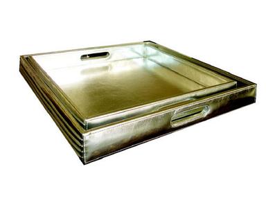 Silver Leather Tray