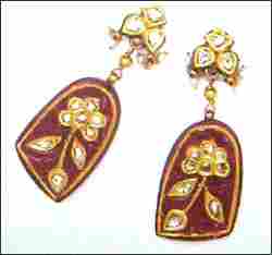 Gold Enameled Earrings