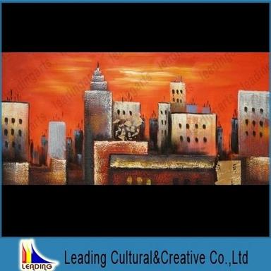 City Landscape Scenery Building Oil Painting On Canvas Wall Hanging Picture