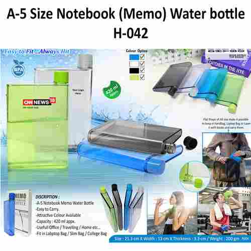 A-5 Size Notebook Memo Water Bottle
