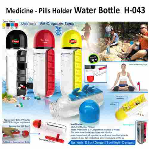 Pills Holder Water Bottle