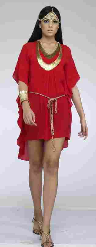 Women Red Color Short Dress