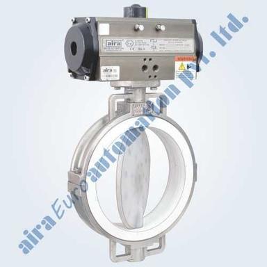 Casting Fea/Pfa Lined Butterfly Valve With Pneumatic Rotary Actuator