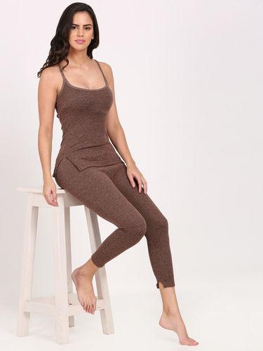 Grey - Navy - Brown Stretchable And Comfortable Plain Thermal Women Inner Wear