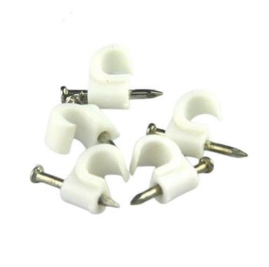Plain Lightweight White Circle Cable Clips