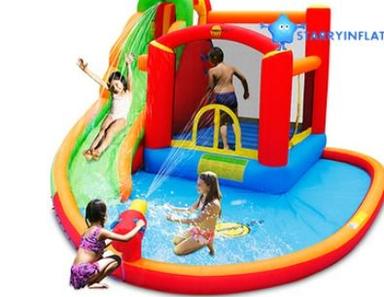Happy Hop Inflatable Water Pool With Slides