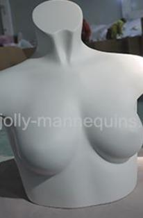 White Matte Torso Female Chest Display Jolly Mannequin Age Group: Adults