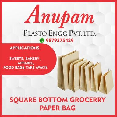Brown Square Bottom Grocery Paper Bags
