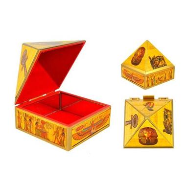 Cash Mdf Wooden Pyramid Box With Egyptian Stickers Length: 4 Inch (In)