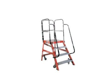 Non Conductive 6 Feet Tall Moveable Frp One Side Step Mobile Platform Stool Ladder For Industrial