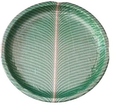 Green Printed Buffet Paper Plates