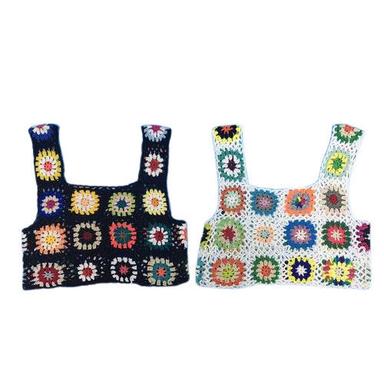 Multicolor Machine Made Crochet Tops For Ladies