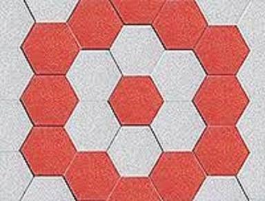 Red With Grey 60 Mm Thickness Hexagonal Concrete Paver Block  Density: 2.65 G/Cm3 Gram Per Cubic Centimeter(G/Cm3)