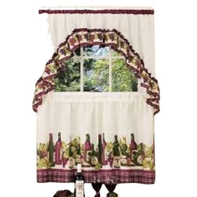 100% Cotton Material Multi Color Printed Eco Friendly Cafe Curtain