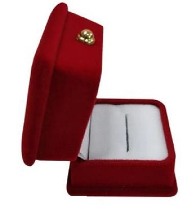 Red Color Ring Velvet Jewellery Box Design: Plain