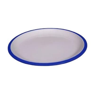 White And Blue Round Fast Food Plate