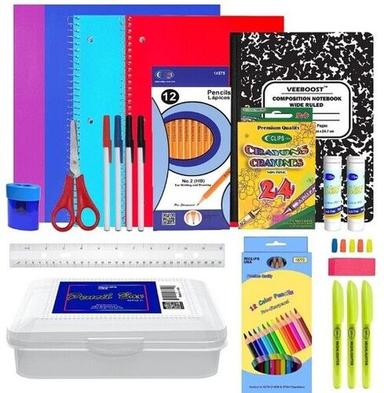 Multi Color Plastic Material School Stationery Items