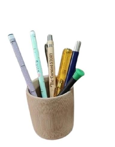 Brown Bamboo Pen Stand For Office