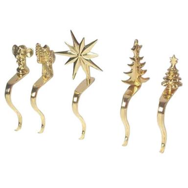 Modern Arts Polished Finish Corrosion Resistant Brass Stocking Holders for Decorative