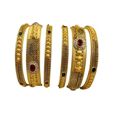 Party Wear Regular Fit Light Weighted Skin-Friendly Breathable Designer Gold Bangles