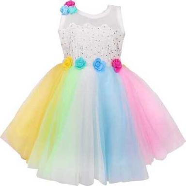 Girls Net Multicolor Frock Dress 6 Months To 3 Years Age Group
