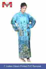 Ladies Classic Printed PVC Raincoat