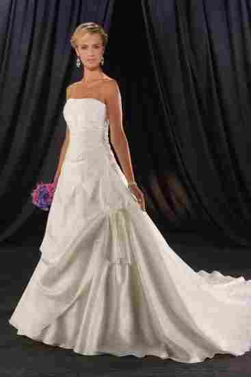 Customize Strapless Beaded Formal Gowns Bridal Wedding Dress