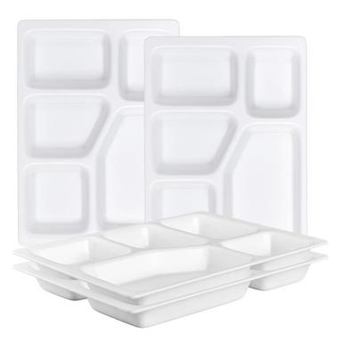 White Acrylic 5 Compartment Rectangular Plate